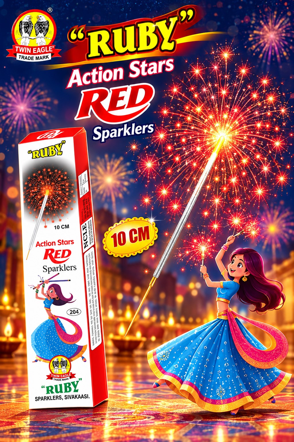 10Cm Red Sparklers