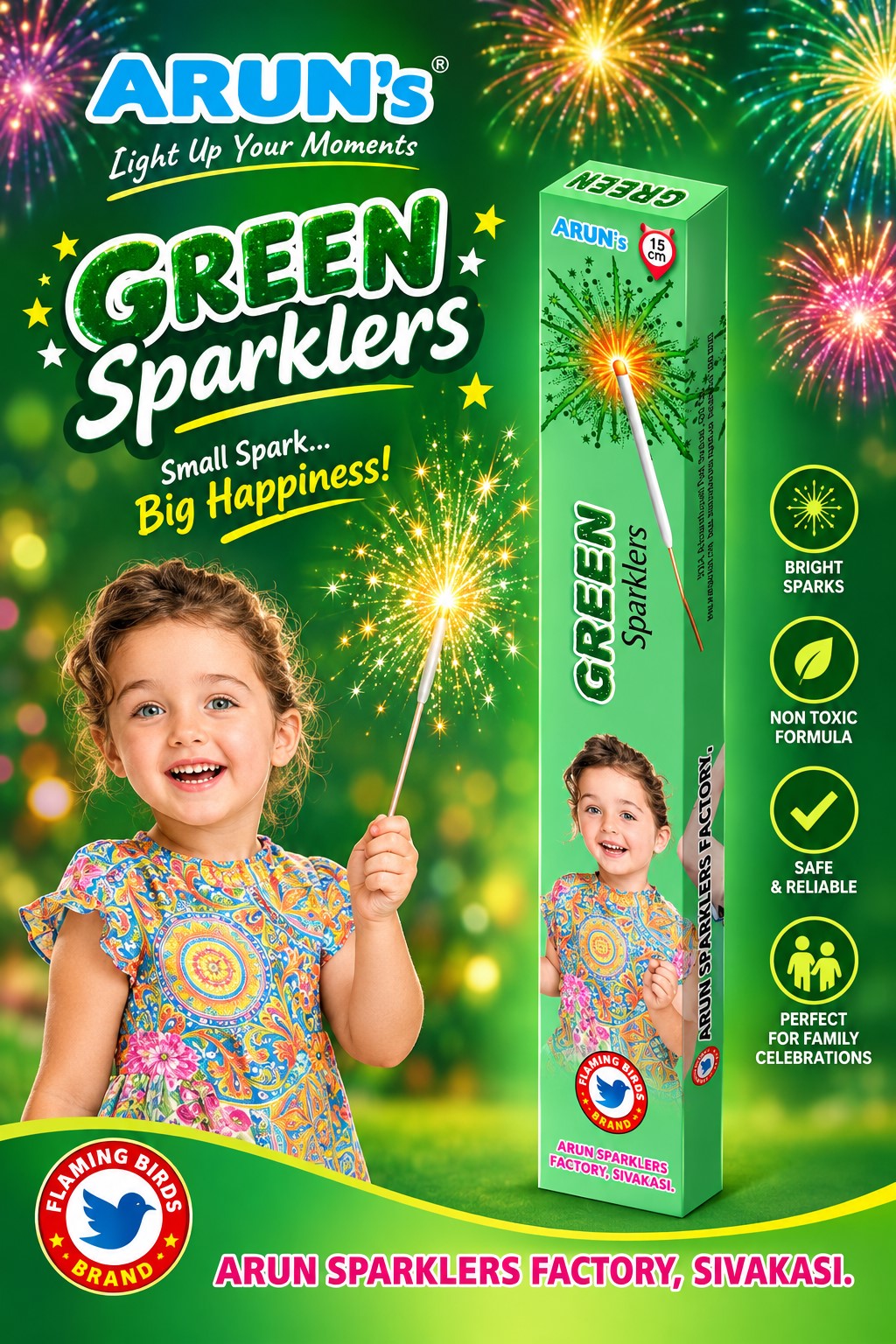 15 Cm Green Sparklers