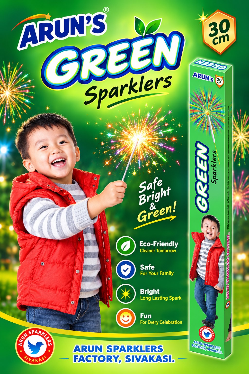 30 Cm Green Sparklers