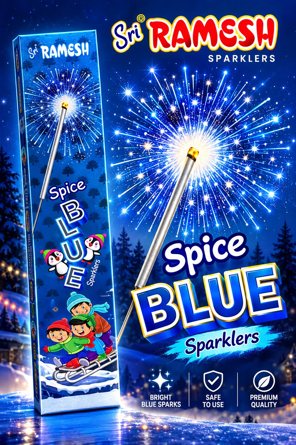 15 Cm Spice Blue Sparklers