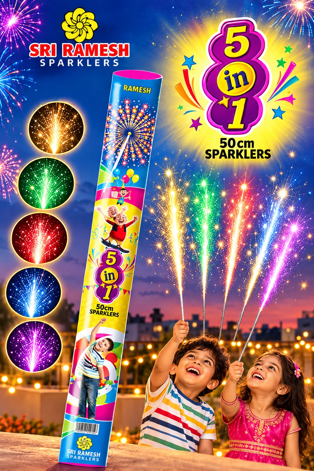 50 Cm Hi Tech (5in1) Sparklers