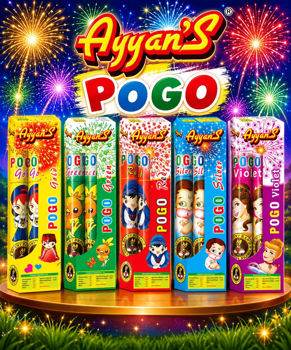 Pogo Mixed ( 5 Colours )
